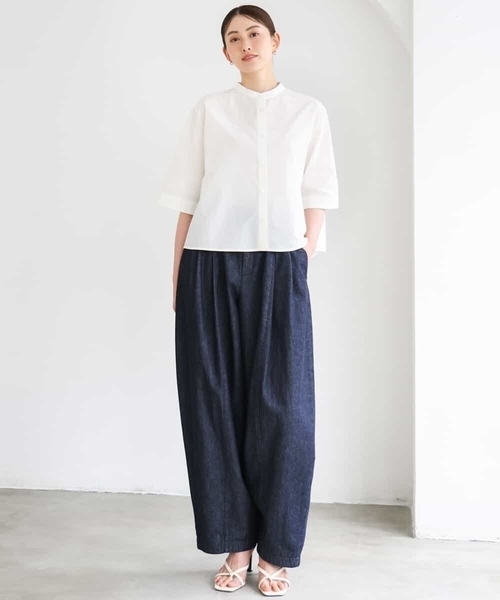 パンツ 「セットアップ対応」デニムバレルパンツ レディース