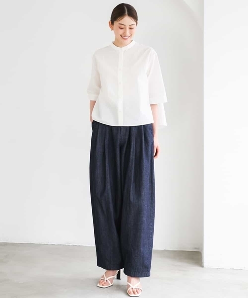 パンツ 「セットアップ対応」デニムバレルパンツ レディース