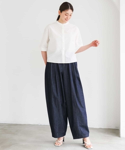 パンツ 「セットアップ対応」デニムバレルパンツ レディース