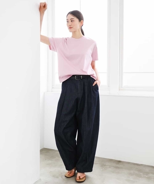 パンツ 「セットアップ対応」デニムバレルパンツ レディース