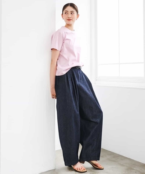 パンツ 「セットアップ対応」デニムバレルパンツ レディース