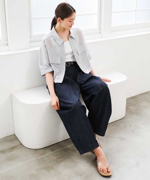 パンツ 「セットアップ対応」デニムバレルパンツ レディース