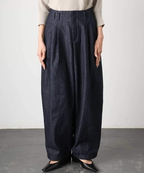 パンツ 「セットアップ対応」デニムバレルパンツ レディース