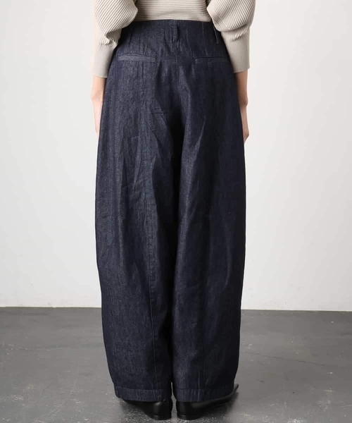パンツ 「セットアップ対応」デニムバレルパンツ レディース