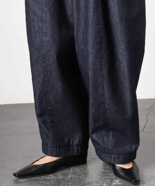 パンツ 「セットアップ対応」デニムバレルパンツ レディース