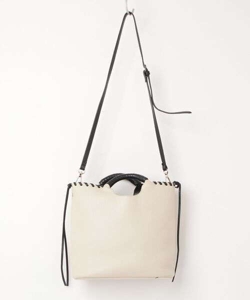 ★美品★バーニーズニューヨーク 2WAY レザーハンドバッグ シボ革 ベージュ BARNEYS NEWYORK（バーニーズニューヨーク） 2WAYバッグ - ベージュ