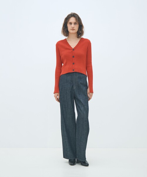 「MACPHEE」 カーディガン S レッド レディースの画像
