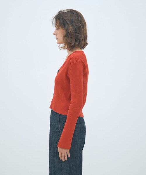 「MACPHEE」 カーディガン S レッド レディースの画像