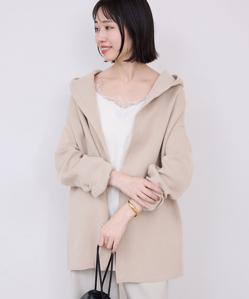 SLOBE IENA スローブイエナ レディース ニットフーディー ピンク SLOBE IENA｜スローブイエナのニット/セーター（ピンク/桃色系）通販