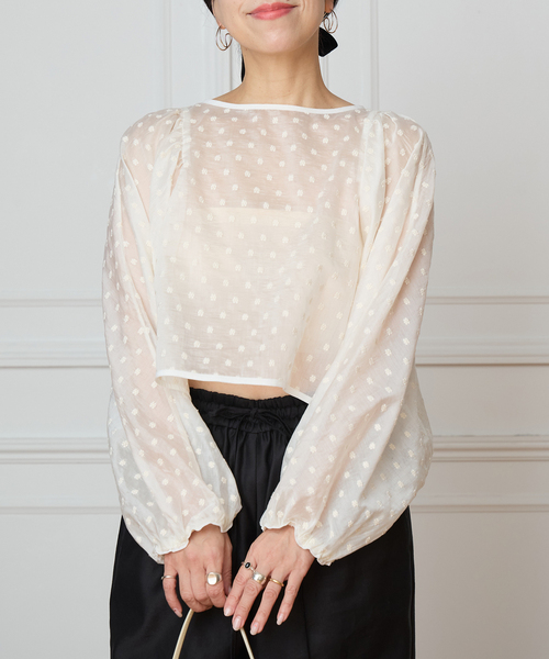 ブラウス シャツ IENA LA BOUCLE Flower ドットブラウス レディースの画像