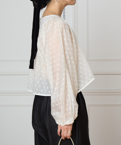 ブラウス シャツ IENA LA BOUCLE Flower ドットブラウス レディースの画像
