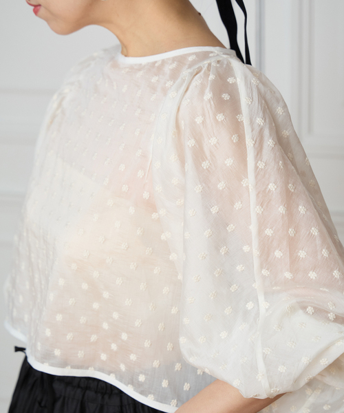 ブラウス シャツ IENA LA BOUCLE Flower ドットブラウス レディースの画像