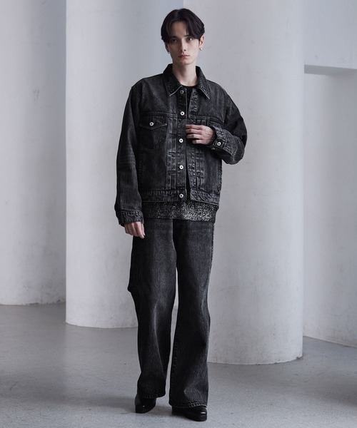 「CLEL」 デニムジャケット M グレー メンズ_画像5