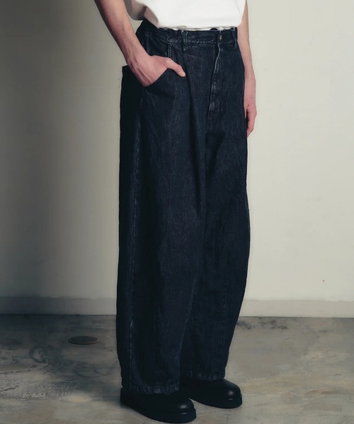 ワイドパンツ ジーンズ 「is-ness/イズネス」5PK BALLOON PANTS(Enzyme Wash) メンズの画像