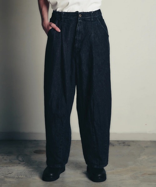 ワイドパンツ ジーンズ 「is-ness/イズネス」5PK BALLOON PANTS(Enzyme Wash) メンズの画像