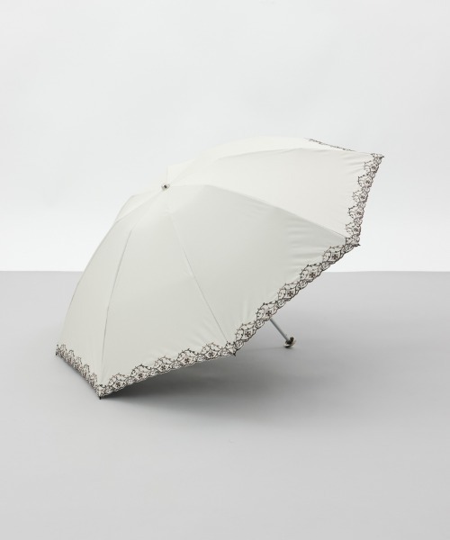 日傘 uvカット 折りたたみ傘 「 Aquascutum（アクアスキュータム）」エレガンス刺しゅう晴雨兼用傘（折りたたみ傘） レディースの画像