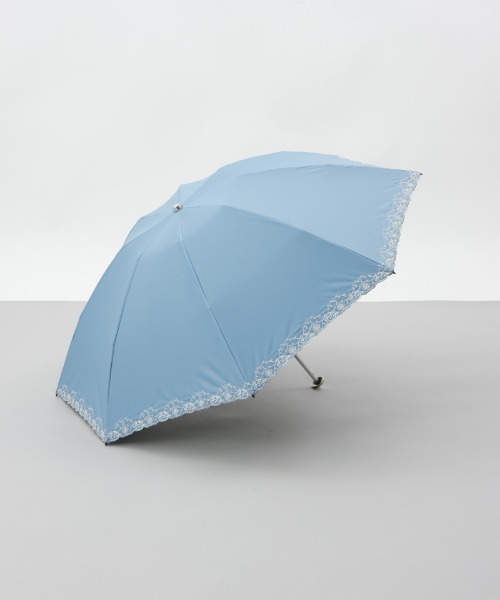 日傘 uvカット 折りたたみ傘 「 Aquascutum（アクアスキュータム）」エレガンス刺しゅう晴雨兼用傘（折りたたみ傘） レディースの画像