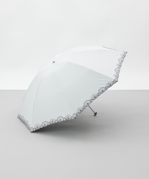 日傘 uvカット 折りたたみ傘 「 Aquascutum（アクアスキュータム）」エレガンス刺しゅう晴雨兼用傘（折りたたみ傘） レディースの画像
