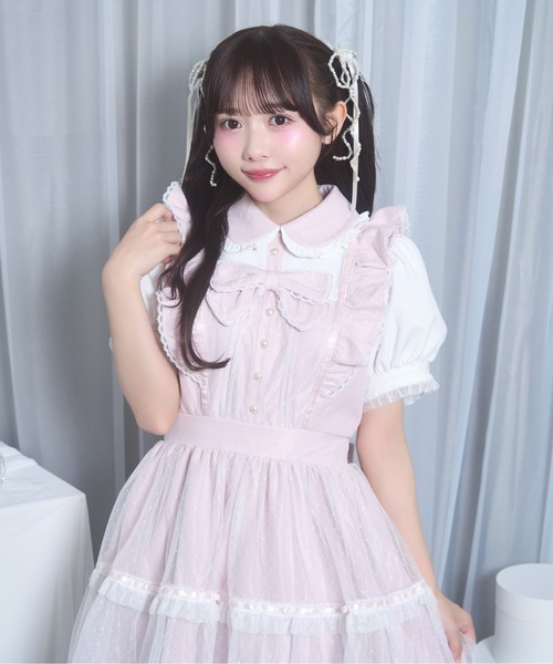 Honey Cinnamon（ハニーシナモン） ワンピース 半袖 ドットチュール