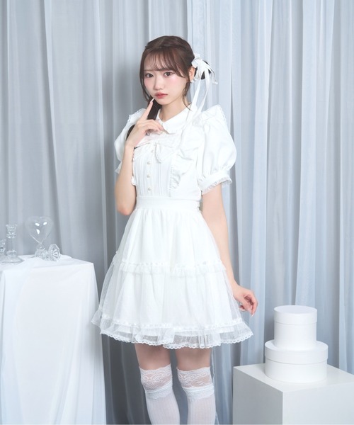 Honey Cinnamon（ハニーシナモン） ワンピース 半袖 ドットチュール