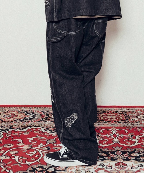 「Subciety」 デニムパンツ X-LARGE ブラック メンズ_画像9