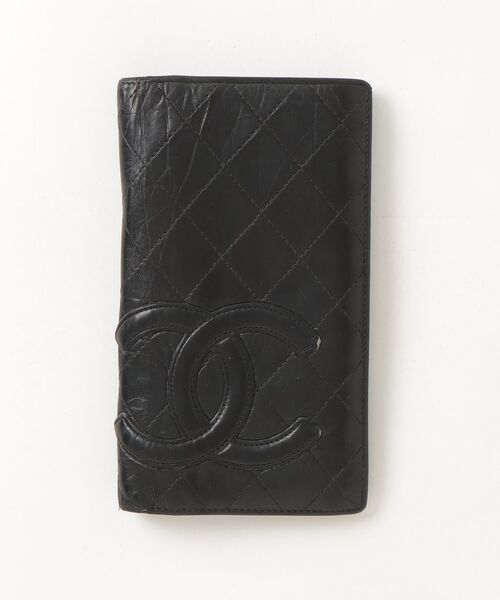 CHANEL【シャネル】二つ折り財布　　 カンボンライン　ブラック CHANEL（シャネル） カンボンライン 二つ折り長財布 - ブラック