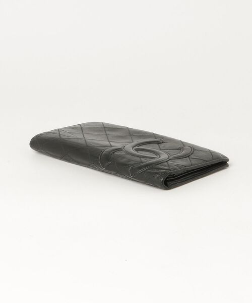 CHANEL シャネル 長財布 カンボンライン 二つ折り ラムスキン CHANEL（シャネル） カンボンライン 二つ折り長財布 - ブラック