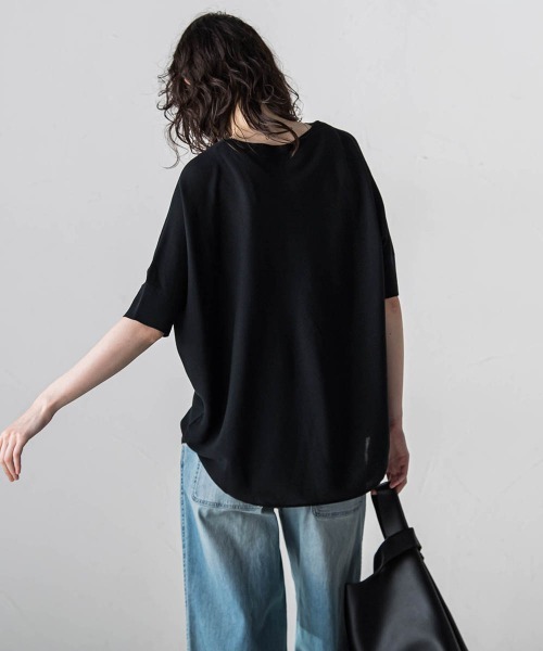 「la.f…」 半袖ニット 9号 ベージュ レディース_画像2