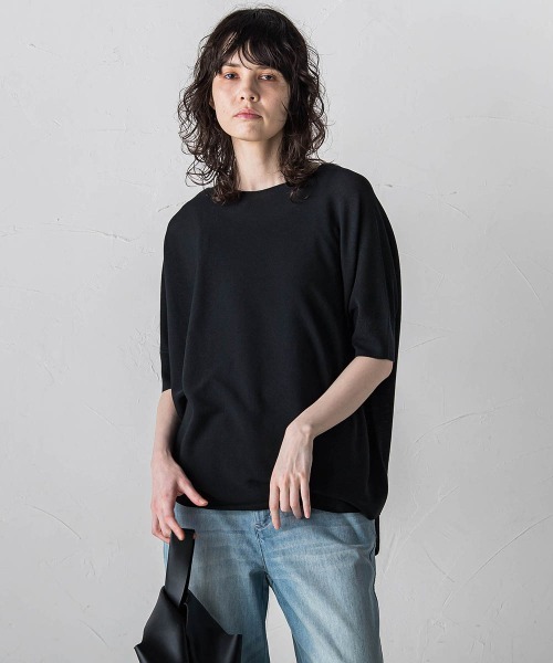 「la.f…」 半袖ニット 9号 ベージュ レディース_画像4