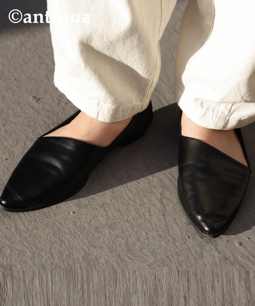 「antiqua」 フラットパンプス S ブラック レディース_画像7