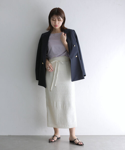 「La TOTALITE」 ロングスカート 38 ホワイト レディース_画像6