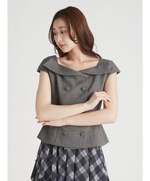 CELFORDセルフォードベルト付ペプラムベスト38sizeブラック新品/未使用 CELFORD（セルフォード） コート アウター ベルト付きペプラムジレ