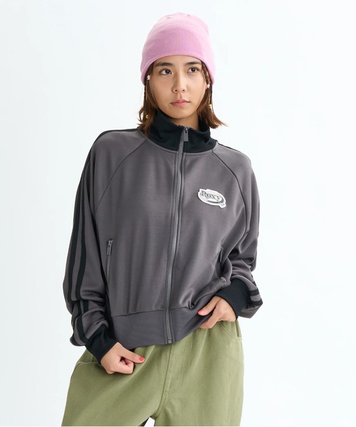 「ROXY」 ジャージブルゾン MEDIUM チャコールグレー レディース_画像2