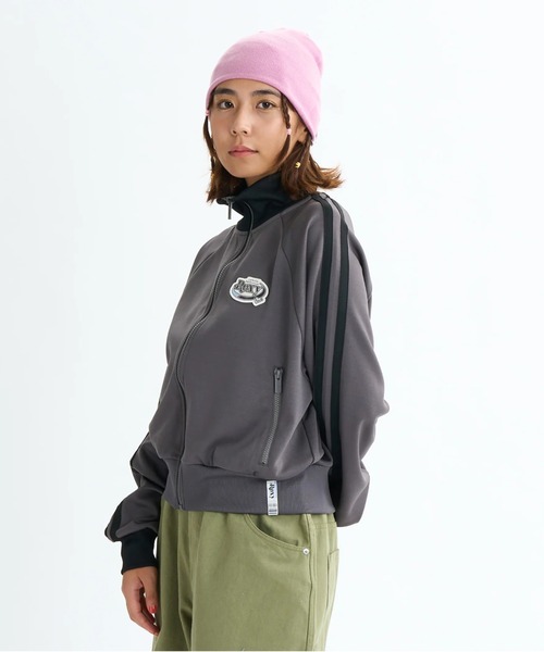 「ROXY」 ジャージブルゾン MEDIUM チャコールグレー レディース_画像4