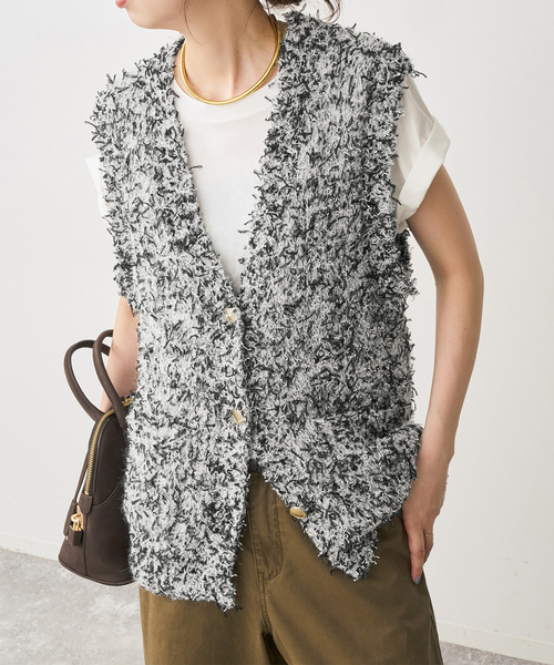spick&span ニットベスト Spick＆Span（スピック アンド スパン） ニット セーター チュール