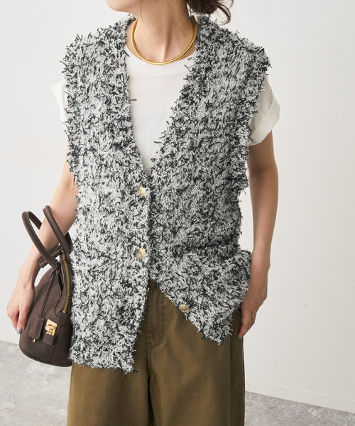spick&span ニットベスト Spick＆Span（スピック アンド スパン） ニット セーター チュール