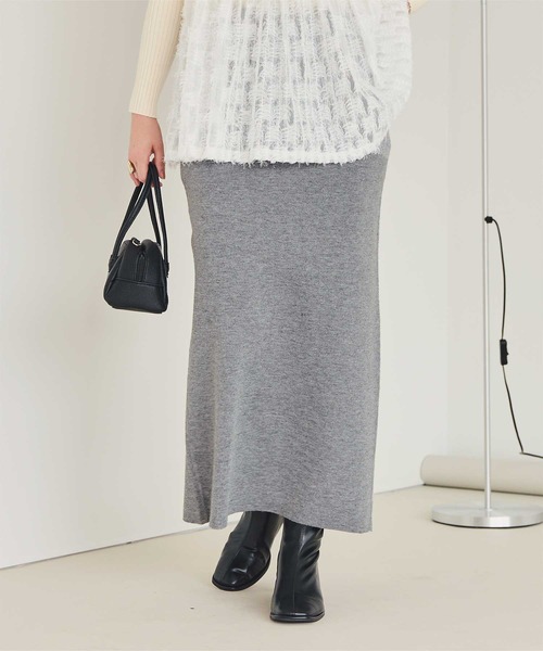 titivate（ティティベイト） スカート スリットタイトニットスカート