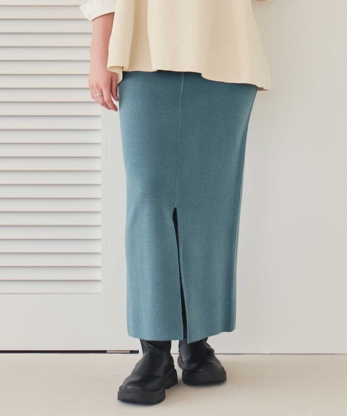 titivate（ティティベイト） スカート スリットタイトニットスカート