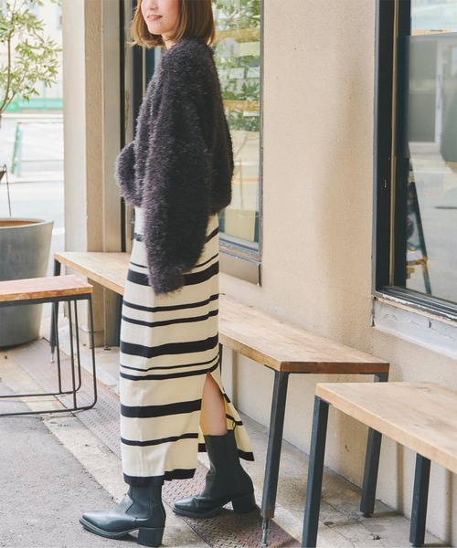 titivate（ティティベイト） スカート スリットタイトニットスカート