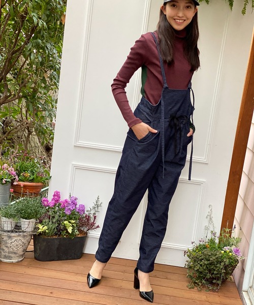 AVIE（アビィ） サロペット オーバーオール ストレッチベルベット