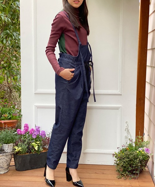 AVIE（アビィ） サロペット オーバーオール ストレッチベルベット