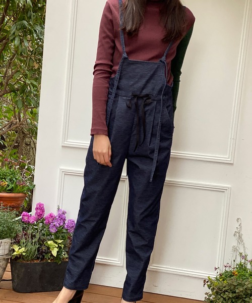 AVIE（アビィ） サロペット オーバーオール ストレッチベルベット