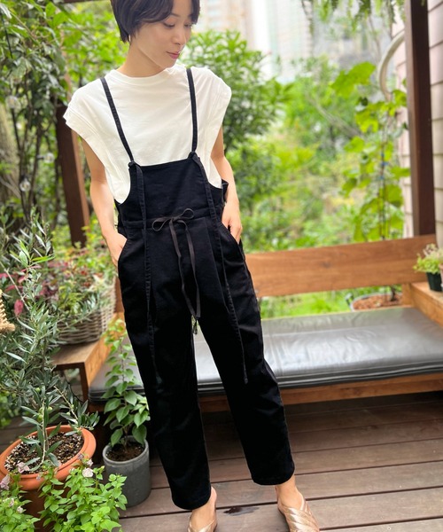 AVIE（アビィ） サロペット オーバーオール ストレッチベルベット