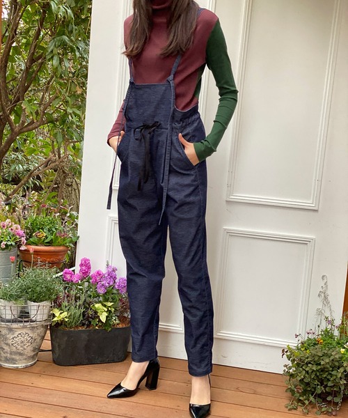 ベルベット オーバーオール AVIE（アビィ） サロペット オーバーオール ストレッチベルベット