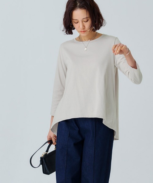 tシャツ GIZAコットンバックギャザーTシャツ レディース RASW tシャツ GIZAコットンバックギャザーTシャツ レディース