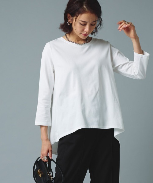 tシャツ GIZAコットンバックギャザーTシャツ レディース RASW tシャツ GIZAコットンバックギャザーTシャツ レディース