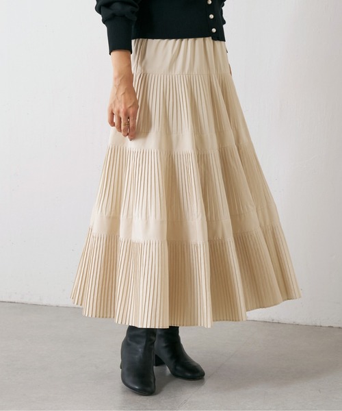 新品　BEARDSLEY ヘムプリーツティアードギャザースカート BEARDSLEY ビアズリーヘムプリーツティアードギャザースカート