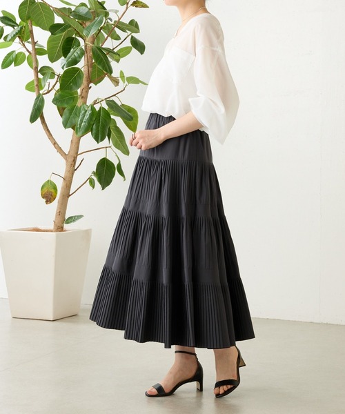 BEARDSLEY プリーツスカート ベージュ フリーサイズ BEARDSLEY（ビアズリー） スカート プリーツティアードスカート