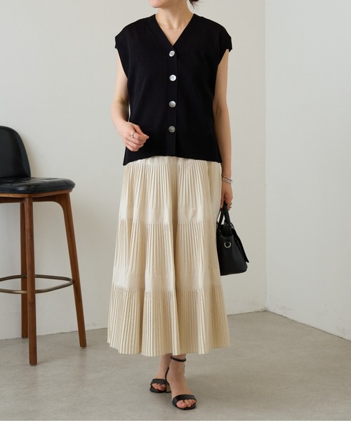 ビアズリー beardsleyプリーツティアードスカート ビアズリー BEARDSLEY プリーツティアードスカート （black