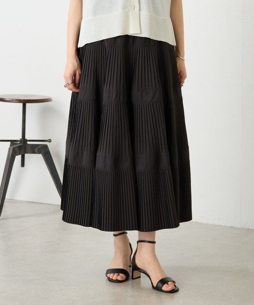 BEARDSLEY プリーツティアードスカート　Black フリーサイズ BEARDSLEY（ビアズリー） スカート プリーツティアードスカート